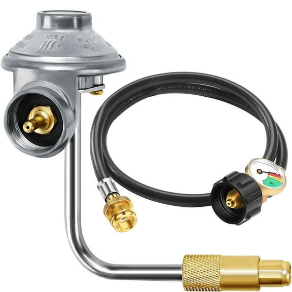 Uscover 5FT Propane Adapter Hose with Propane Grill Regulator Suitable for Blackstone 17"/22" Tabletop Griddle,Gas Grill,Replacement Parts Connect to Large 20 Propane Tank-KSUN