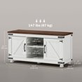 thumbnail image 3 of HOMCOM Farmhouse TV Stand for up to 50" TV with Barn Doors Distressed White, 3 of 10