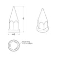 thumbnail image 4 of (20) 33mm x 4 7/8" Chrome Plastic Super Spike Nut Cover - Push-On, 4 of 4