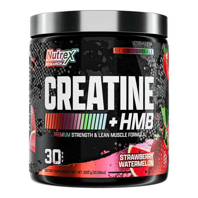 Nutrex Research Creatine + HMB Strawberry Watermelon 5g Creatine, 1.5g HMB Strength & Lean Muscle Formula 30 Servings
