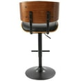 thumbnail image 5 of Belen Kox Lombardi Mid-Century Modern Adjustable Barstool in Walnut with Black Faux Leather, 5 of 8
