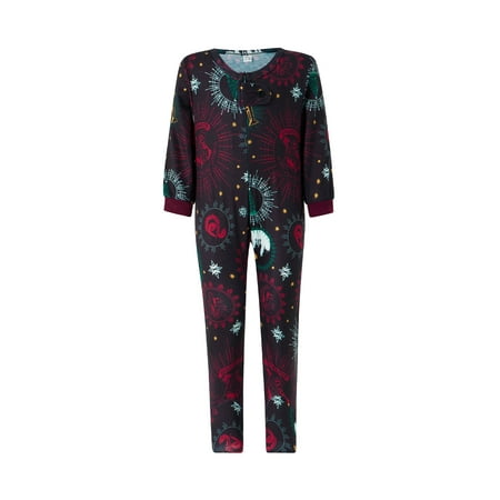 

Listenwind Matching Family Christmas Pajamas Sets Letter Castle Printing Long Sleeve Round Collar Sleepwear/Jumpsuit for Mom/Dad/Kid/Baby Parent-child Spring Autumn Outfit Leisure Wear