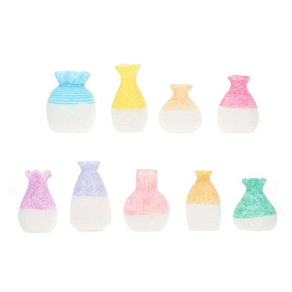Miniature Flower Vases 9Pcs Microlandschaft Mini Vase Ornament Desktop Resin Vases Creative Small Vases