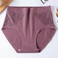 thumbnail image 2 of Women's Plus Size Leak-Proof Underwear High Waist Cotton Briefs Tummy Control Full Coverage Lace Trim Breathable Comfort Daily Wear, 2 of 9