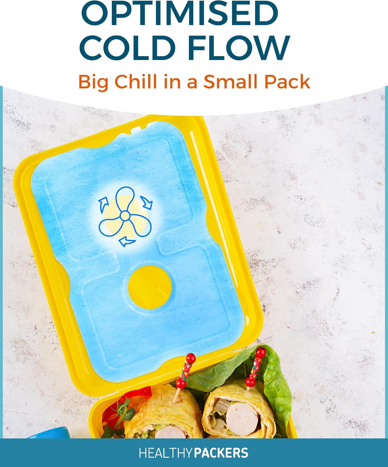 Ice Packs for Lunch Boxes & Coolers - Freezer Packs - Original Cool Pack | Cooler Accessories for Beach, Camping & Fishing | Slim & Long-Lasting Reusable Ice Pack for Cooler