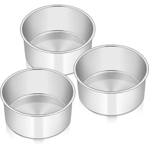 Walchoice 3-Piece Stainless Steel Round Cake Pan Set