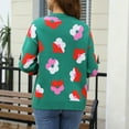 thumbnail image 5 of Uaswgudfs Women's Floral Knit Sweater: Round Neck & Long Sleeves, Cozy Relaxed Fit for Autumn/Winter​, 5 of 9