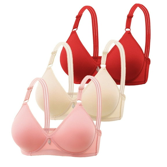 Ltctricy 3 PCS Women's Push up Bra No Underwire Breathable Breathable Supportive Comfortable Everyday Bras