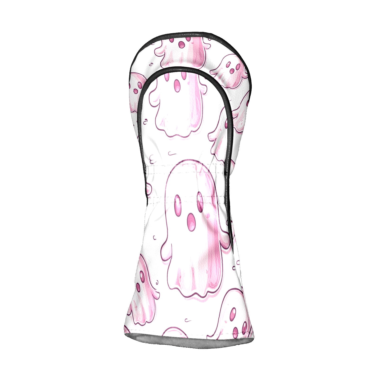Golf Club Covers, DarkPink Cartoon Ghosts Premium PU Leather Driver Hybrid Putter Head Covers with Velvet Lining, Waterproof Golf Gifts for Men Women