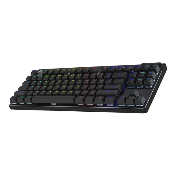 Logitech G PRO X TKL LIGHTSPEED Wireless Gaming Keyboard, Clicky Switches (GX Blue), Black - Keyboard - backlit - wireless - Bluetooth, 2.4 GHz - QWERTY - US - key switch: GX Blue Clicky - black