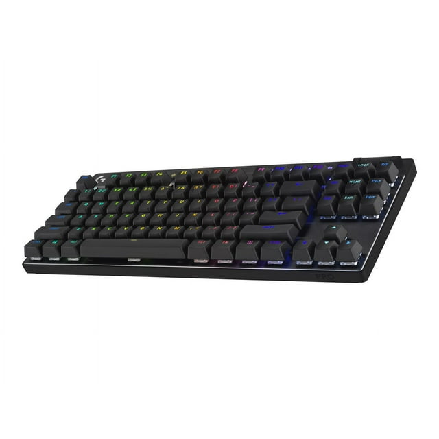 Logitech G PRO X TKL LIGHTSPEED Wireless Gaming Keyboard, Clicky Switches (GX Blue), Black - Keyboard - backlit - wireless - Bluetooth, 2.4 GHz - QWERTY - US - key switch: GX Blue Clicky - black