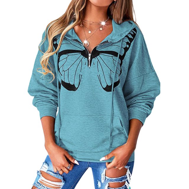 TRKIYQC Sudadera con Capucha para Mujer, Sudadera con Capucha con Estampado de Setas de Manga Larga Cool Street Casual Tops Outwear TRKIYQC moda
