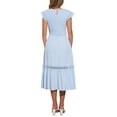 thumbnail image 3 of INSPIRE CHIC Summer Boho Midi Dress for Women's Flutter Sleeve Lace Trim Smocked Ruffle Flowy Beach Dress XS Blue, 3 of 6