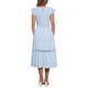 thumbnail image 3 of Vestido Midi Boho Chic de Verano para Mujer con Mangas de Volante, Encaje, Fruncido y Volantes, Fluido, Playa, Talla XS, Azul, 3 of 6