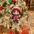 thumbnail image 2 of SUNSIOM Car Rearview Mirror Charms Cute Santa Snowman Hanging Decorations Small Christmas Tree Ornaments, 2 of 5
