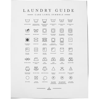 French Laundry Symbol Sign Prints Black and White Affiche