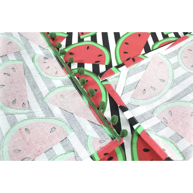 Serafina Home Summer Fun Watermelon Kitchen Dish Towels Set, 2pc: Bright  Colorful Cotton Towels with Fringe