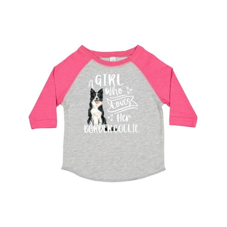 

Inktastic A Girl Who Loves Her Border Collie Gift Toddler Boy or Toddler Girl T-Shirt