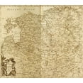 thumbnail image 2 of Vintage Maps 16x15 Black Ornate Wood Framed with Double Matting Museum Art Print Titled - Estonia and Lithuania 1745, 2 of 4