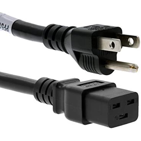 RiteAV - Heavy Duty AC Power Cord, 15A/125V, 14 AWG, 5-15P to C19, (NEMA 5-15P to IEC-60320-C19) 3 ft