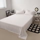 thumbnail image 4 of Bed Sheets Luxurious Hotel-Quality Microfiber | Soft Breathable Wrinkle-Resistant Fade Resistant | 71x91 in | White Gray Blue | Single Sheet | Elegant 4" Hem | Comfortable Durable Easy Care, 4 of 7