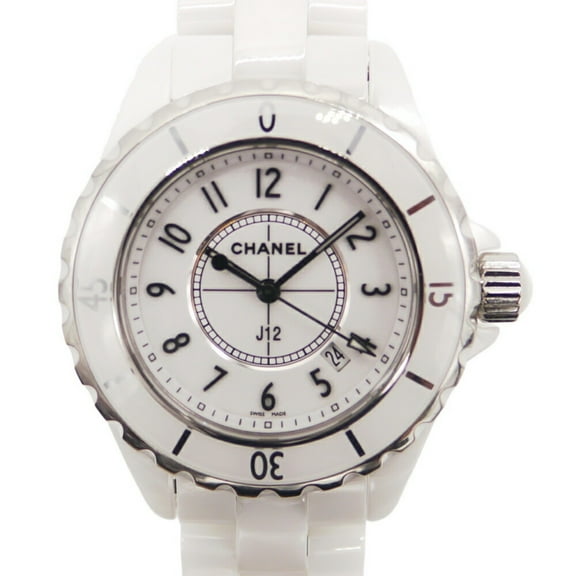 Pre-Owned CHANEL J12 White Ceramic Quartz Watch with Dial H0968 (Good)