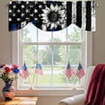 thumbnail image 2 of USA Flag Tie Up Valances Curtain, Adjustable Kitchen Sunflower Retro Blue Strip Star Independence Day Valances for Windows Decor, Rod Pocket Short Curtains Set for Bedroom/Bathroom, 60"x18", 2 of 9