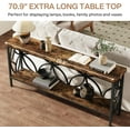 thumbnail image 6 of SAIYA 70.9-Inch Narrow Sofa Table, Industrial Long Sofa Table Behind Couch, Entry Console Table with Storage for Entryway, Living Room, Foyer, Unique Design, Rustic Brown, 6 of 6