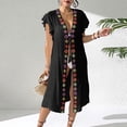 thumbnail image 5 of Summer Women Cover Ups Swimwear Open Front Lace Kimono Cardigan Swimsuit Sheer Coverup Midi Kimono Swimsuit, 5 of 6