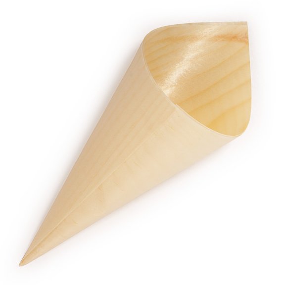 BambooMN - 5.1" Tall x 2" Dia Disposable Wood Cones, 100 Pieces