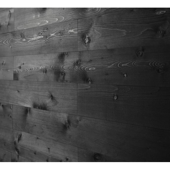WoodyWalls Peel and Stick Wood Planks | Real Wood Wall Panels for DIY Accent Walls & Ceilings | Black Shiplap Wall Panels (19.5 sq. ft. per Box) Charcoal