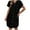 *Black, variant on ClodeEU Women's Short Sleeve Lapel Collared Dress,Button-Down Shirt Dress， Cotton Linen Mini Dress Army Green,Womens Plus L