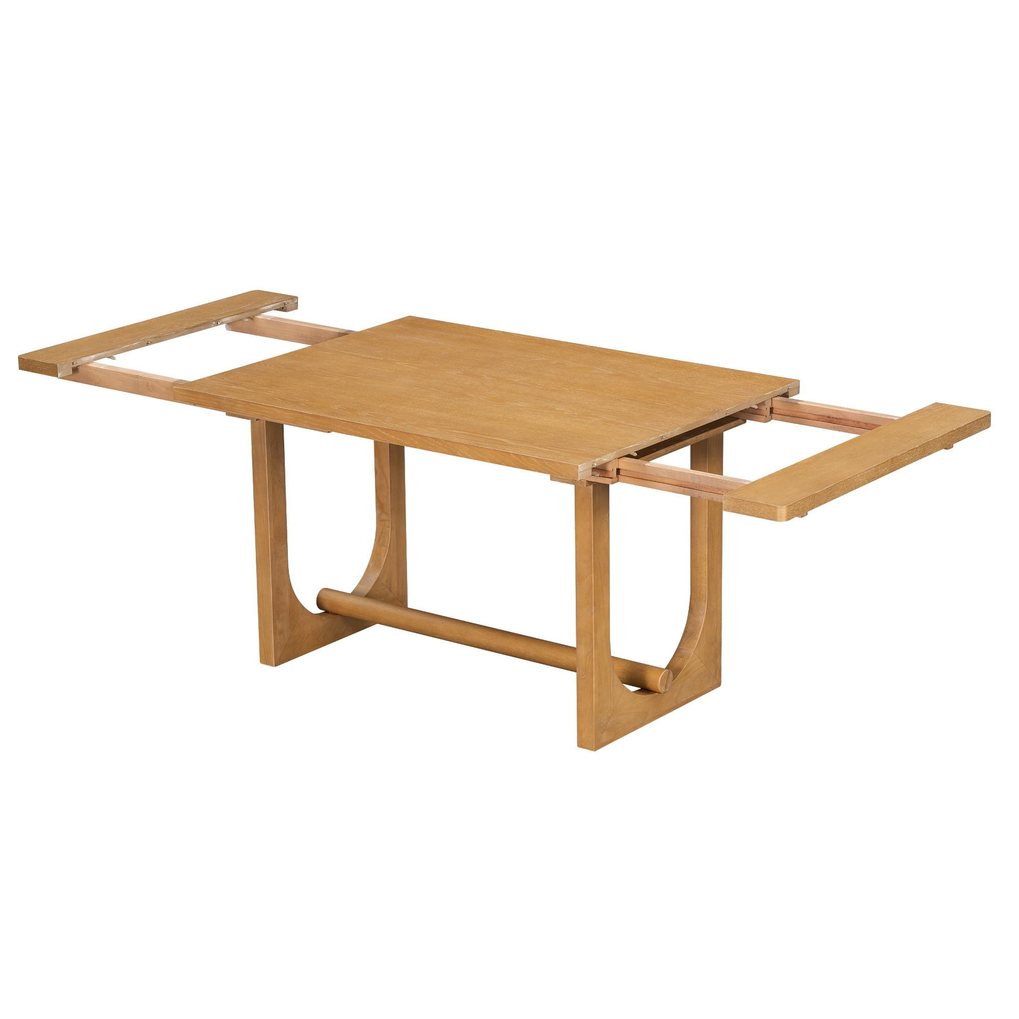 6-Piece Dining Table Set for 6, 48.1"-84.3" Extendable Dining Table with 4 Upholstered Chairs and Bench