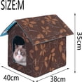thumbnail image 5 of Maison de Chat Extérieure pour Chats d'Hiver Isolée Imperméable Chaude Résistante aux Intempéries Lit pour Petit Chien Marron Carré, 5 of 5