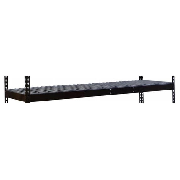 Hallowell DRHCWL4824ME Rivetwell, Double Rivet Boltless Shelving with Center Support 48 in. W x 24 in. D 708 Midnight Ebony 1 Level Includes Wire Deck Decking