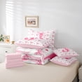 thumbnail image 6 of Homewish Initial Letter J 7-Piece Twin Bedding Sets,Kawaii Bow Ribbon Bedding Comforter Set,Pink Heart Print Sheet Sets For Girl,Breathable Bedroom Decoration Reversible, 6 of 8