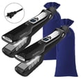 thumbnail image 2 of Plancha de Pelo Profecinal TitaniumSteamBlack 2Pzas Plancha Negro Bolsa Azul 110-240V 160-230°C Placa 100mm x 42 mm Cerá High Monaco MXTWU-008, 2 of 2