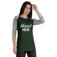 thumbnail image 2 of Inkmeso Blessed Mama Tshirt Tops For Mom Raglan&nbsp;Quarter&nbsp;Sleeve Graphic Shirt, 2 of 8