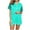 Mint Green, variant on FAIWAD Womens Loungewear 2 Piece Outfits Short Sleeve Button Down Lapel Shirts Matching Shorts Summer Pajama Sets