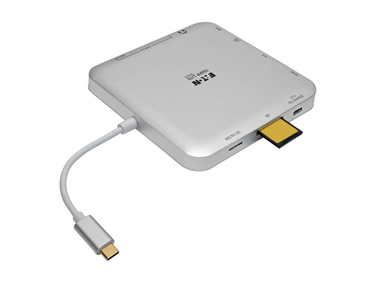 Tripp Lite USB C Docking Station w/ USB Hub mDP HDMI VGA GbE PD Charging 4K (U442-DOCK2-S)