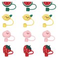 thumbnail image 2 of 12Pcs Fruits Silicone Straw Tips Cover Fruits Straw Covers Cap Cute Straw Topper Straw Plugs, 2 of 8