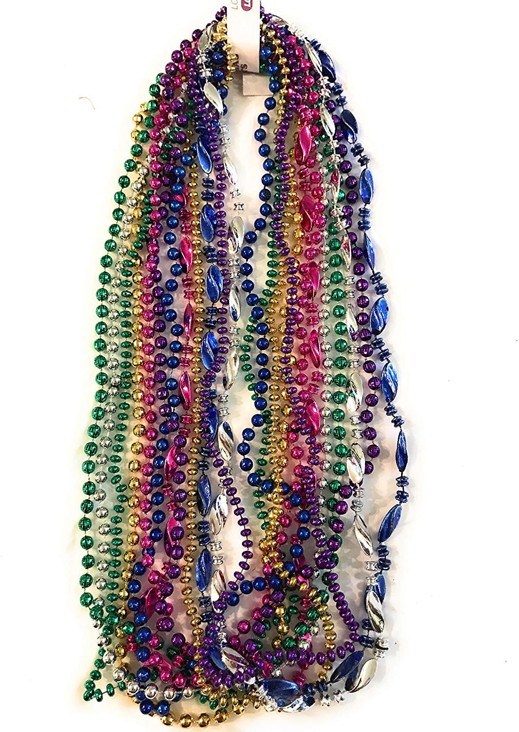Mardi Gras Beads - Beaded Necklaces -12 Assorted Styles and Colors for  Party Favors By The Mardi Gras Krewe