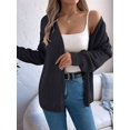 thumbnail image 6 of Crochet Cardigan for Women Long Sleeve Open Front Knit Oversized Cardigan Sweaters Black L, 6 of 7