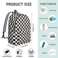 thumbnail image 5 of Black and White Checkered Backpack for School,Cute School Bag,Schoolbag with Adjustable Shoulder Straps & Padded Back,15.7"x11.8"x5.5", 5 of 5