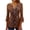 Brown, variant on Floral Summer Tops for Women V-neck 3/4 Lace Sleeve Pleated Button Casual Print Tunic Top