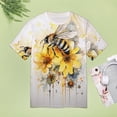 thumbnail image 5 of Bee And Flowers T-Shirts Casual T-Shirt Short Sleeve Women Trendy Tshirt Beach Custom Tops, 5 of 5