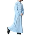 thumbnail image 5 of EnJoCho Boys Kids Thobe Musli𝗆 Robe Arab Kaftan Solid Color Long Sleeve Islami𝖼 Prayer Dress Ramadan Eid Outfit Pocket Middle Easter𝗇 Traditional, 5 of 9