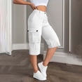 thumbnail image 2 of Stamzod Women's Cargo Capris Loose Fit Casual Capri Pants Dressy Lightweight Outdoor Athletic Travel Cropped Pants White M, 2 of 6