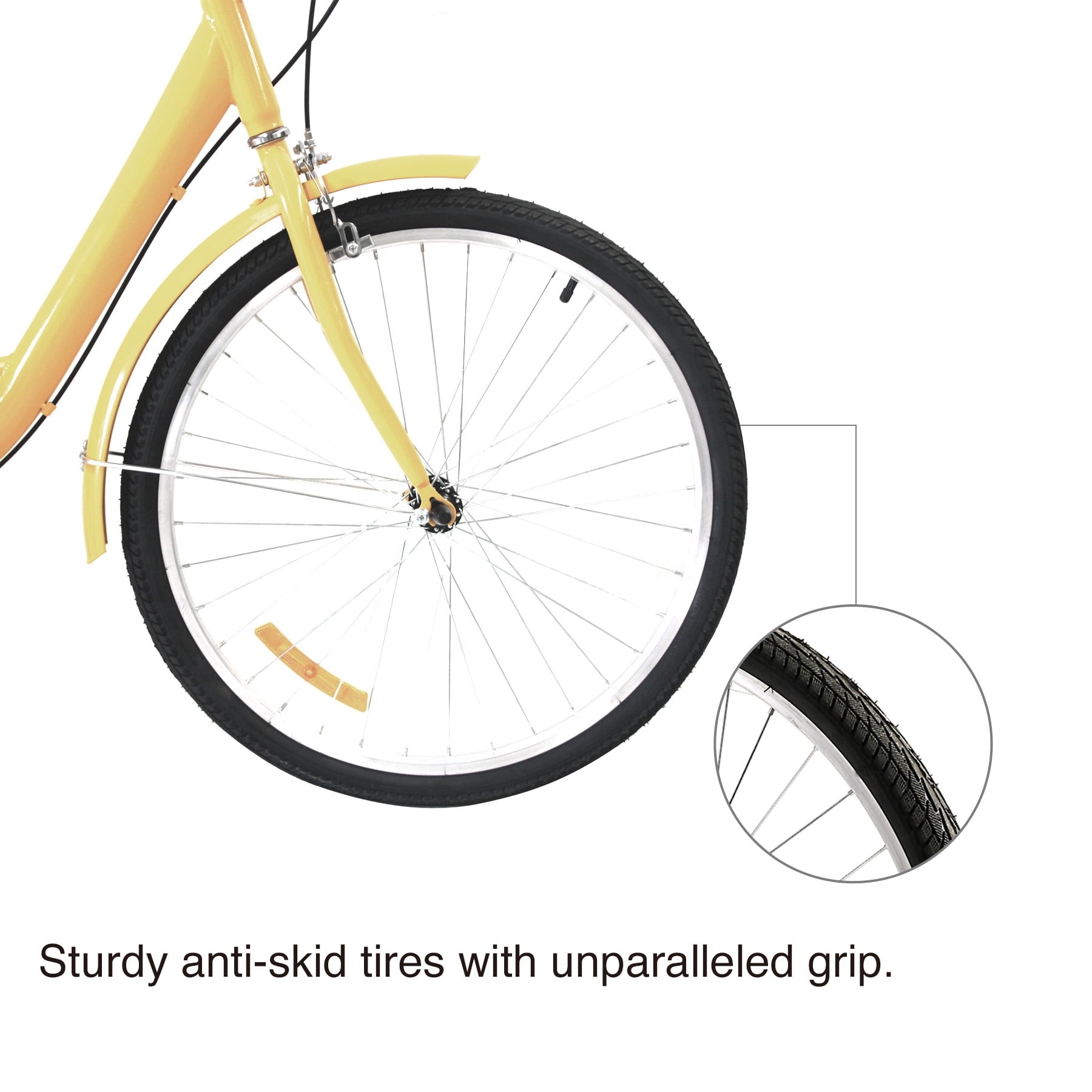 20" Adult Tricycle w/ Large Basket Bell Lock Brake Fender Lock & dust bag YELLOW