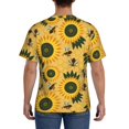 thumbnail image 2 of Naloa Bees and Sunflowers Men's T-Shirt Sport T-shirt Men's Basic Tee Casual Men's Shirt, Round Neck, Short Sleeves - 3X-Large, 2 of 5